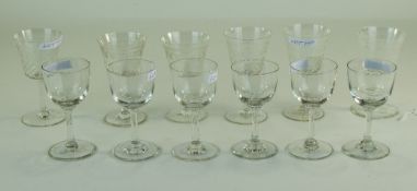 Two Sets Of Early 20thC Sherry Glasses.