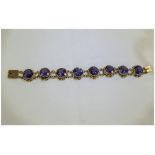 Russian Faux Alexandrite 19th Century Bracelet, comprising eight large, faceted,