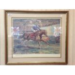 Horse Racing Interest Framed Limited Edition Print, Willie Carson Nashwan, Derby Winner,