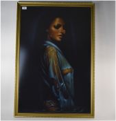 Framed Print Depicting An Eastern Woman Of The Night, 35 x 23 Inches,