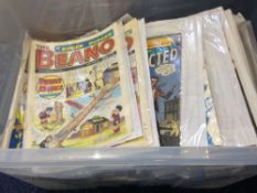 Large Container Containing A Quantity Of Comics, Titles Include Dandy, Beano,