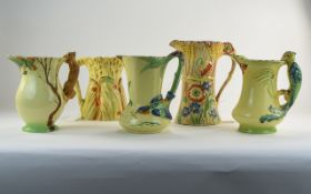 Collection Of 5 Jugs Comprising Burleigh Ware Parrot Jug, Rabbit Jug,