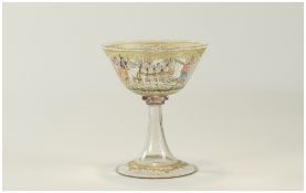 Moser Style Wine Glass With Greek Classical Figures,