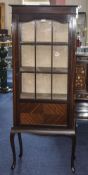 Early 20thC Display Cabinet, Astral Glazed Front, Clear Glazed Sides,
