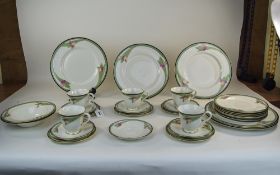 Part Royal Doulton Vogue Collection Dinner Set Comprising 6 Dinner Plates, 6 Smaller Plates, 5 Cups,