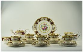 Royal Albert Fine Bone China ( 22 ) Piece Tea Service ' Lady Hamilton ' Pattern.