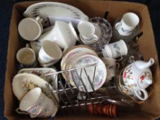 Box Of Miscellaneous Household Items. Comprising Pottery And Glass.