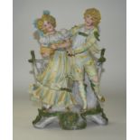 German Bisque Figure Group, Height 11 Inches.