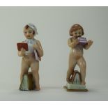 Karl Ens - Rare Pair of Porcelain Child Figures. c.1930's. Each Figure 5.5 Inches High.