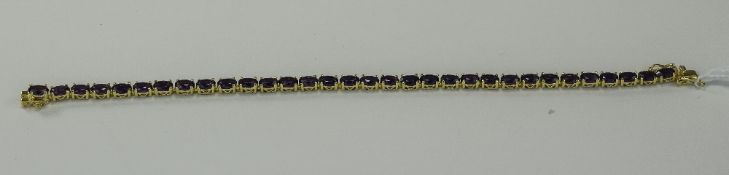 Amethyst Tennis Bracelet, oval cut, facetted, rich purple amethysts of 12.