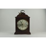 Mahogany Bracket Clock with Coventry astral movement, Silvered Dial With Roman Numerals,