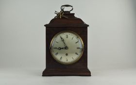 Mahogany Bracket Clock with Coventry astral movement, Silvered Dial With Roman Numerals,