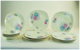 Midwinter Quite Contrary Pattern 12 Piece Fruit Set, A Jessie Tate Design from 1957.
