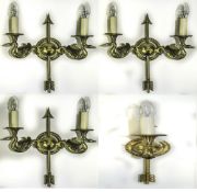 Set Of Four Modern Heavy Cast Brass Wall