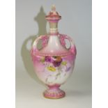 Royal Worcester Hand Painted Blush Pink