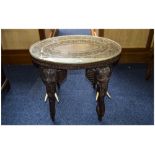 Late 19thC Indian Occasional Table, Carv