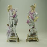 Pair of German Porcelain Figures, a coup