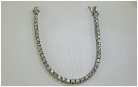 18ct White Gold Diamond Tennis Bracelet,
