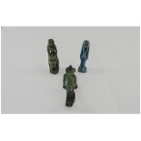 Collection Of 3 Egyptian Archaic Figures