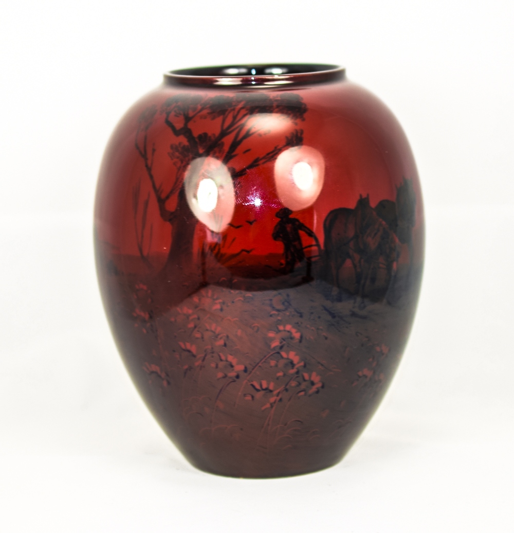 Royal Doulton Flambe Bulbous Shaped Vase
