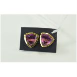 Kunzite Pink Colour Quartz Stud Earrings