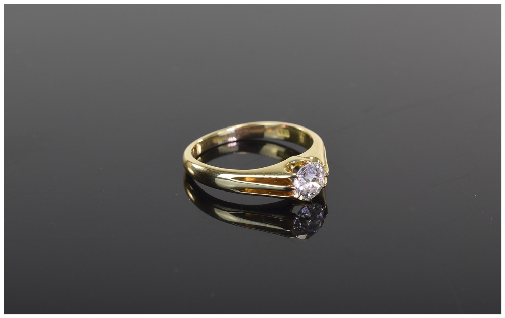 18ct Gold Set Single Stone Diamond Ring.