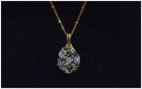 Ladies 9ct Gold Elegant Set Sapphire and