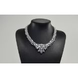 Diamonique CZ and Silver Statement Neckl