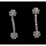 18ct White Gold Diamond Drop Earrings Se