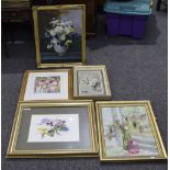 Collection Of 5 Framed Pictures, 2 Oil O