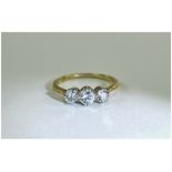 18ct Yellow Gold and Platinum Set 3 Ston