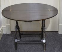 A Mahogany Campaign Table by Thornton & Herne, 13, Little Cadogen Place, Pont Street, S.W. London.