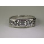 18ct White Gold Diamond Ring Set With A