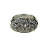 18ct White Gold Diamond Cluster Ring Art