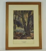 Framed Watercolour Titled In Harlow Woods Signed By S Vickerman, Monogrammed Bottom Left,