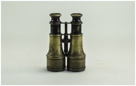 Brass Cased Set Of Binoculars,