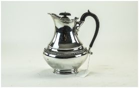 Edwardian Silver Water Jug with Ebony Handle. Hallmark Sheffield 1909. Nice Condition. 19 ozs.