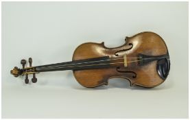 Factory Made Violin, Complete With Case And Two Bows,