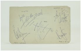 Rolling Stones Interest Kings Arms Hotel Dorchester Menu Signed Names To Include Brian Jones,