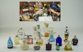 A Large Collection of Perfume Bottles, Different Brands. Various Shapes and Sizes. Over 70 Bottles.