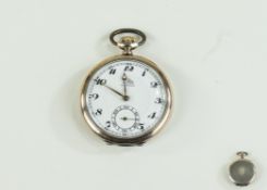 Swedish - Leijona Antique Silver Open Faced Pocket Watch, Features Medal Winner,