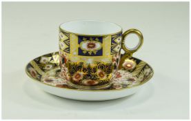 Royal Crown Derby Imari Pattern Coffee Can and Saucer. Late 19th Century, Saucer 5.5 Inches, Cup 2.