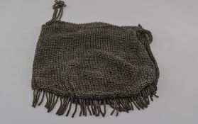Ladies Late 19th/Early 20thC Chainmail/Mesh Opera Purse With Tassels And Chain Drawstring,