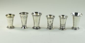 Swedish - Antique and Vintage Collection of Silver Cups, Some with Gilt Interiors ( 6 ) In Total.