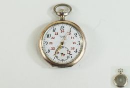 Swedish Antique Silver Keyless Open Faced Pocket Watch, Medal Winner.