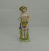 German Late 19th Century Figurine - Semi-Naked Girl, Wearing a Band of Flowers to Head,
