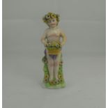 German Late 19th Century Figurine - Semi-Naked Girl, Wearing a Band of Flowers to Head,