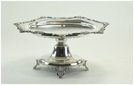 Elkington & Co Fine Quality Pedestal Bowl / Tazza with Shell and Coronet Designed Splayed Feet and