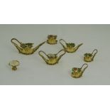 Miniature Novelty 6 Piece Teaset made from fish vertebrae and hand painted.