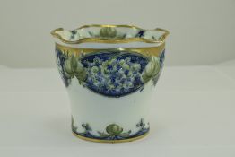 William Moorcroft Signed James Macintyre Florian Ware Small Vase ' Honesty ' Design. c.1903.